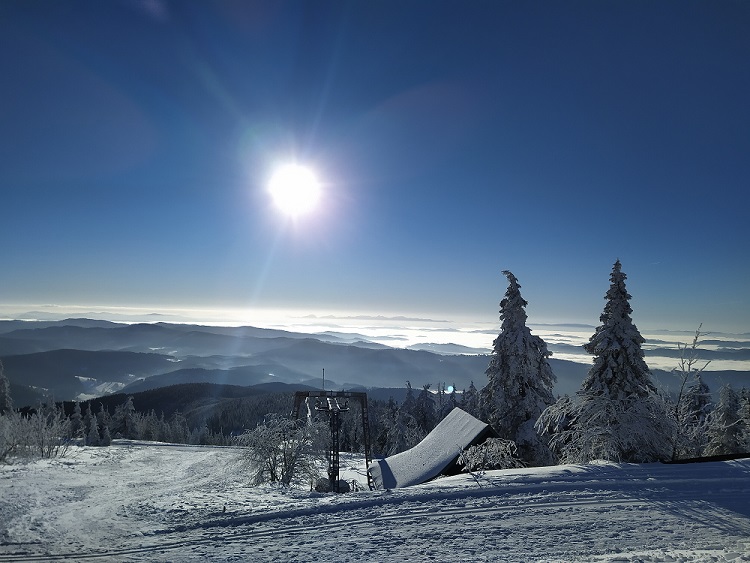 Pohled z Lysé hory v zimním období